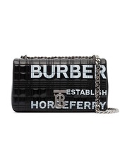 Burberry Horseferry-print quilted patent-leather shoulder bag