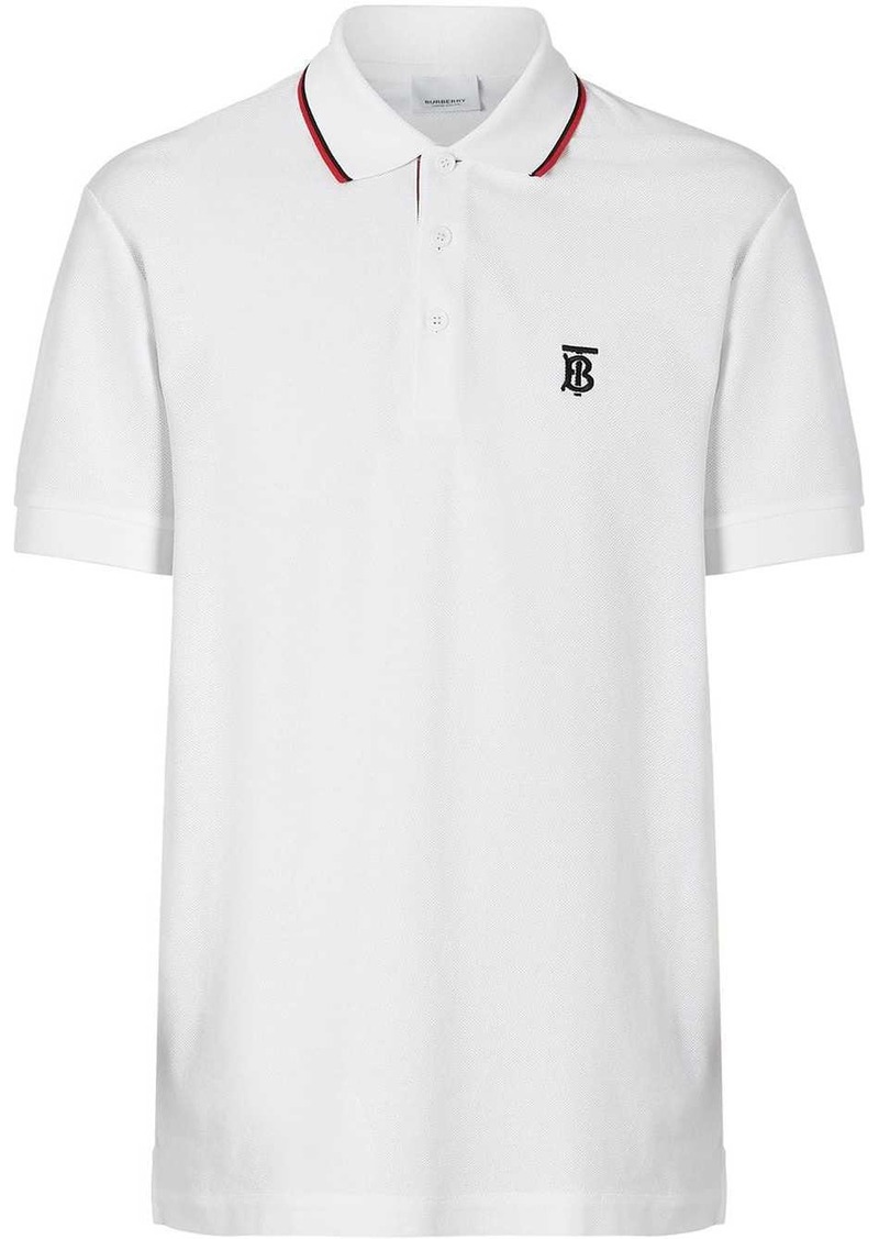 Burberry Icon Stripe Placket Cotton Piqué Polo Shirt