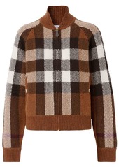 Burberry intarsia-check bomber jacket