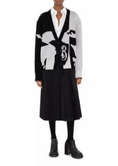 Burberry Intarsia-Knit Cashmere V-Neck Cardigan