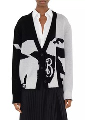 Burberry Intarsia-Knit Cashmere V-Neck Cardigan