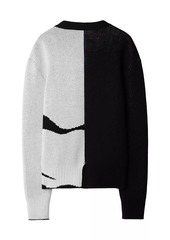 Burberry Intarsia-Knit Cashmere V-Neck Cardigan