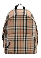 Burberry Jett Check Cotton Blend Canvas Backpack