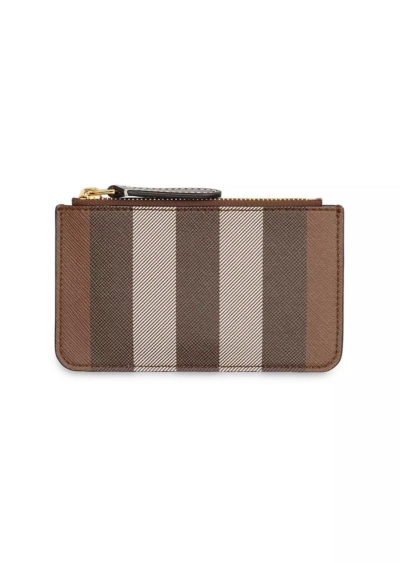 Burberry Kelbrook Check Coated Canvas Coin Case