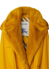 Burberry Kennington Faux-Fur Collar Oversized Trench Coat