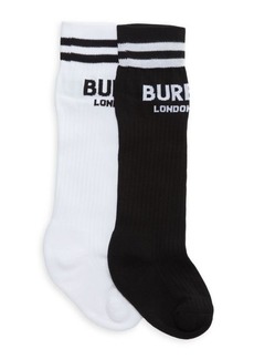 Burberry Kid's 2-Pack Logo Crew Socks