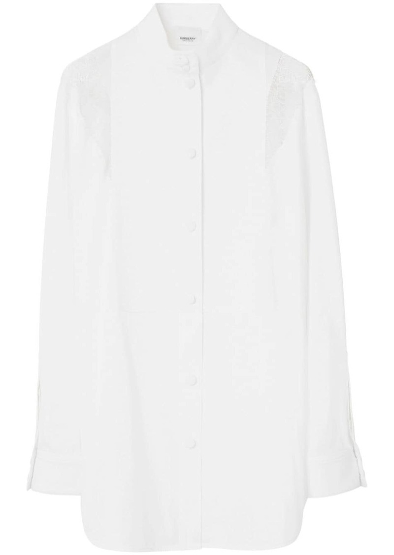 Burberry lace-trim cotton shirt