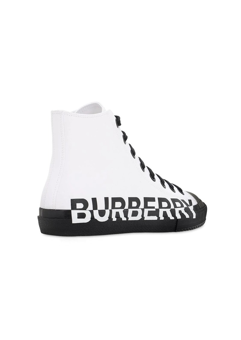 Burberry Larkhall Cotton Canvas High Top Sneakers | Shoes