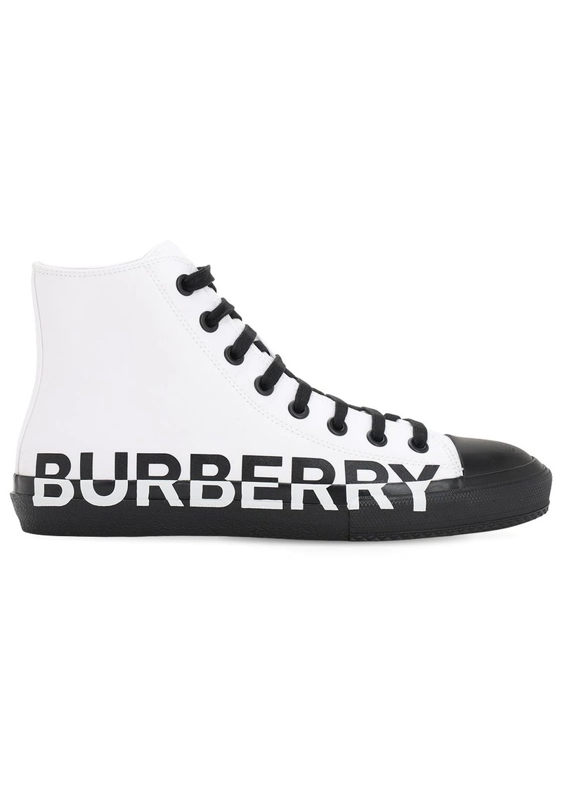 Burberry Larkhall Cotton Canvas High Top Sneakers | Shoes