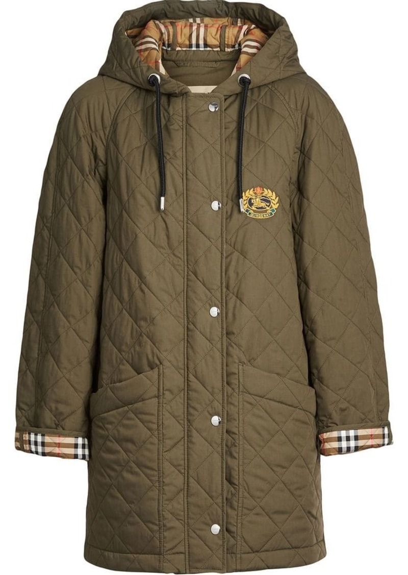 Lightweight Diamond Quilted Hooded Parka