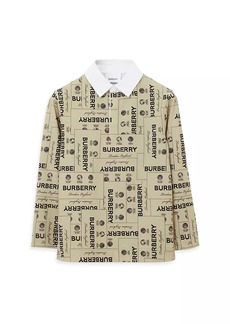 Burberry Little Boy's & Boy's Logo Print Long-Sleeve Polo Shirt