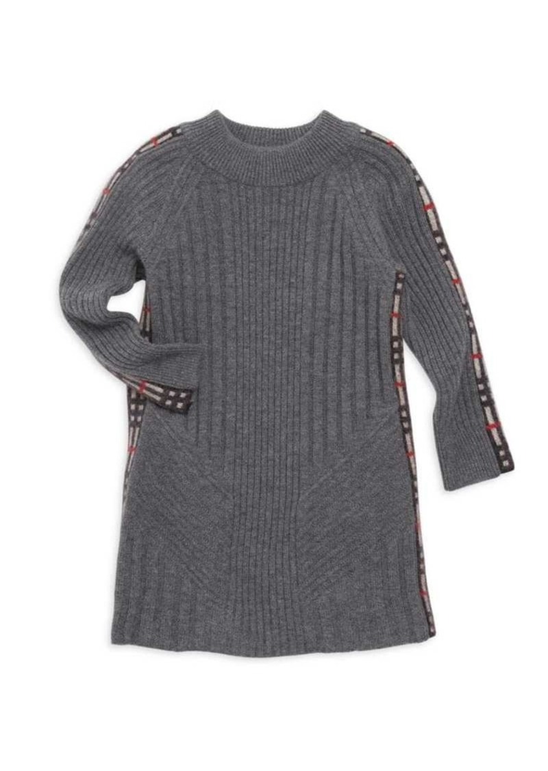 Burberry Little Girl's & Girl's Cathina Check-Detail Sweater Dress | Dresses