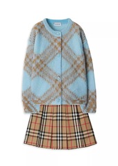 Burberry Little Girl's & Girl's Check Mohair Cardigan