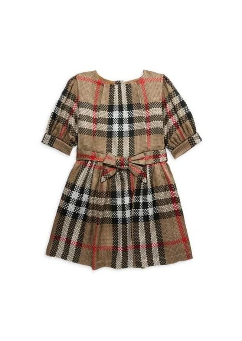 Burberry Little Girl's & Girl's Checked Slik Blend Dress