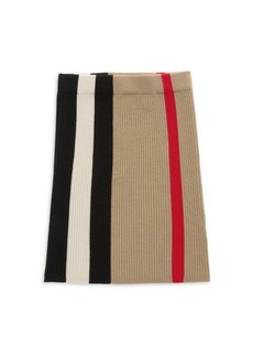Burberry Little Girl's & Girl's Contrast Stripe Wool Midi Skirt