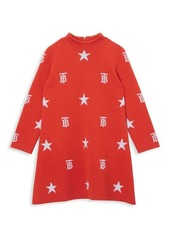 Burberry Little Girl's & Girl's​ Denise Monogram Wool Blend Dress