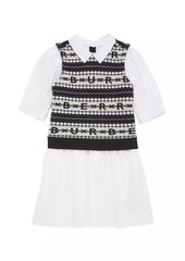 Burberry Little Girl's & Girl's Fair Isle Knit Shirtdress