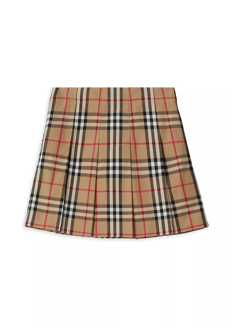 Burberry Little Girl's & Girl's Gabrielle Check Pleated Skirt