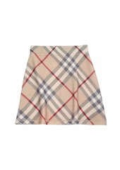 Burberry Little Girl's & Girl's Laura Check Wool Knit Skirt