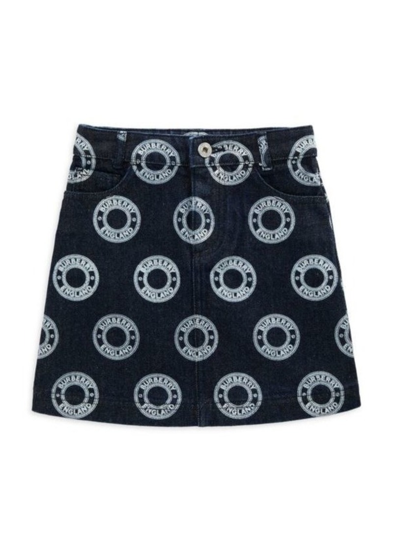 Burberry Little Girl's & Girl's Logo Denim Skirt