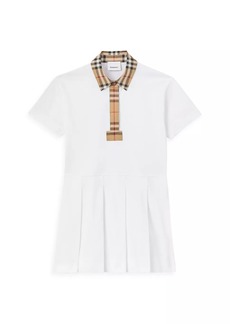 Burberry Little Girl's & Girl's Vintage Check Trim Polo Shirt Dress