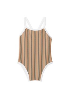 Burberry Little Girl's Sandie Striped One Piece Swimsuit