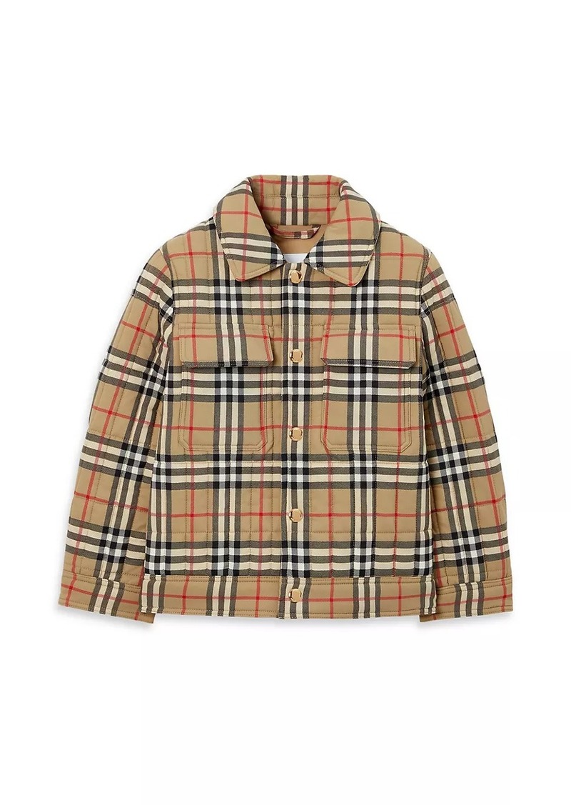 Burberry Little Kid's & Kid's Check Quilted Jacket