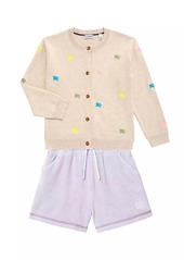 Burberry Little Kid's & Kid's Knight Embroidered Cotton-Cashmere Cardigan
