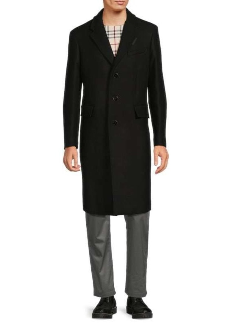 Burberry Logo Camel Hair Blend Overcoat