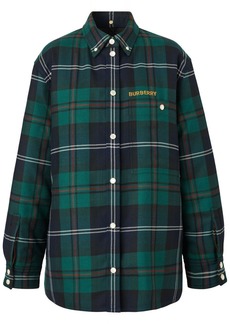 Burberry logo-embroidered check overshirt