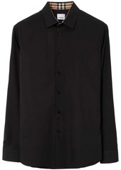 Burberry logo-embroidered long-sleeve shirt