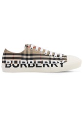 Burberry Larkhall Logo Print Check Low Sneakers