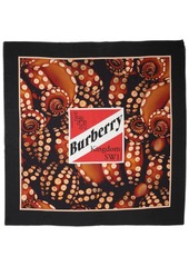 Burberry Logo Octopus Print Cotton & Silk Scarf