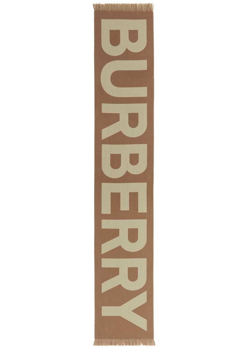 Burberry logo wool jacquard scarf