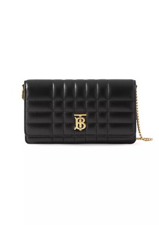 Burberry Lola Quilted Leather Clutch-On-Chain