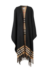 Burberry Long Giant Check Wool & Cashmere Cape