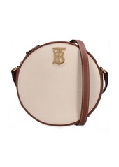Burberry Louise Logo Round Canvas & Leather Bag
