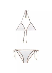 Burberry Mata Check-Trim Triangle Bikini Set