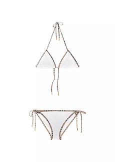 Burberry Mata Check-Trim Triangle Bikini Set