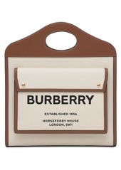 Burberry Medium Logo Canvas & Leather Tote
