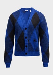 Burberry Men's Argyle Wool Cardigan Sweater