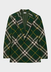 Burberry Men's Check Wool Suit Jacket 