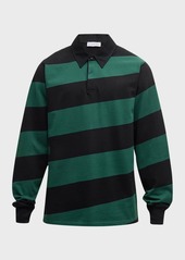 Burberry Men's Diagonal Block Stripe Polo Shirt