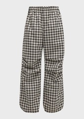 Burberry Men's Houndstooth Elastic-Waist Pants