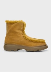 Burberry Men's Suede and Shearling Ankle Boots