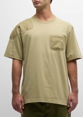 Burberry Men's T-Shirt with Tonal Check Patches