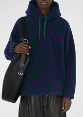 Burberry Men's Vine-Print Fleece Hoodie