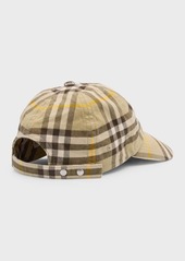 Burberry Men's Vintage Check Cotton Baseball Hat