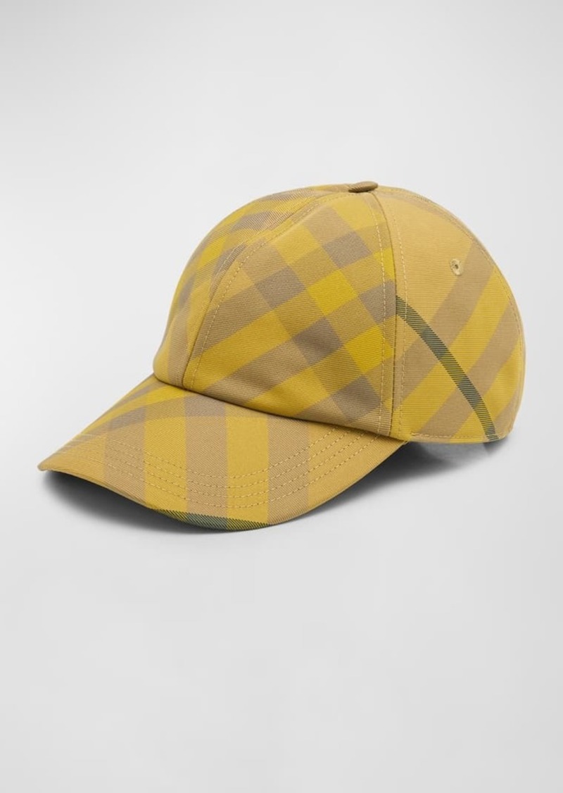 Burberry Men's Washed Check 6-Panel Baseball Hat