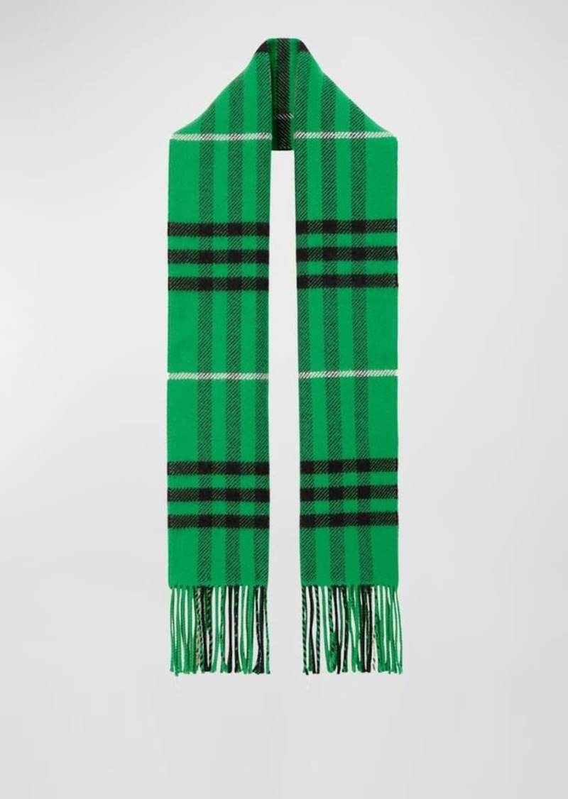 Burberry Men's Wool-Cashmere Check-Print Scarf